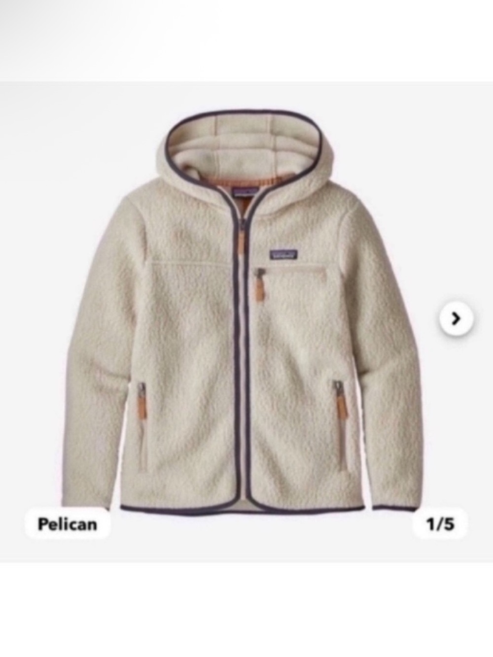 Like New Patagonia Women's Retro Pile Fleece Hoody- Pelican, Size Large
